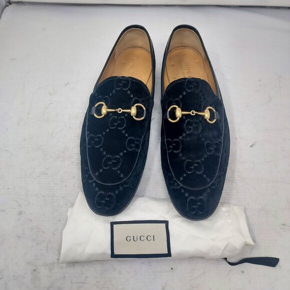 Gucci Other - Gucci Jordaan Black Velvet GG Horsebit Loafer